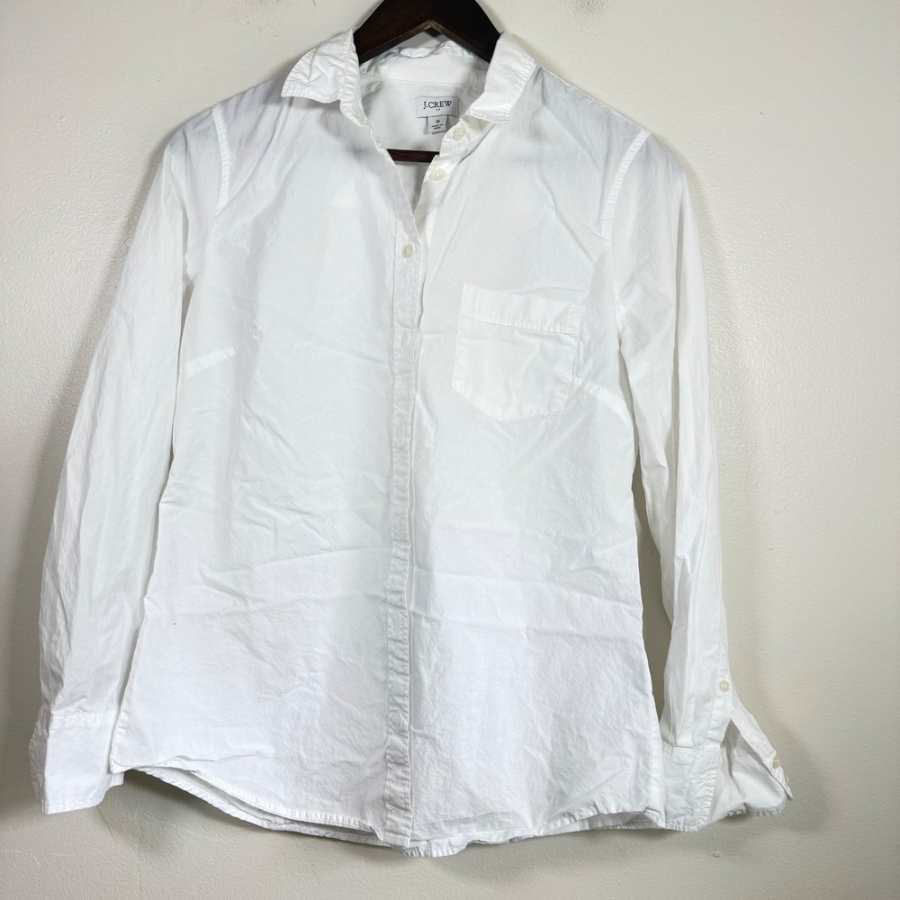 J.Crew Perfect Shirt Classic White Button Down Size Small White